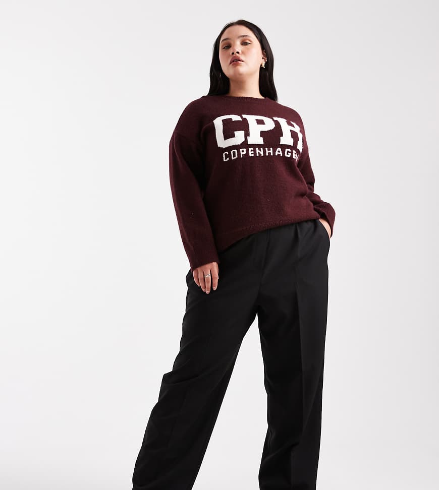 ASOS DESIGN Curve - Elegante Schlupfhose in Schwarz von ASOS Curve