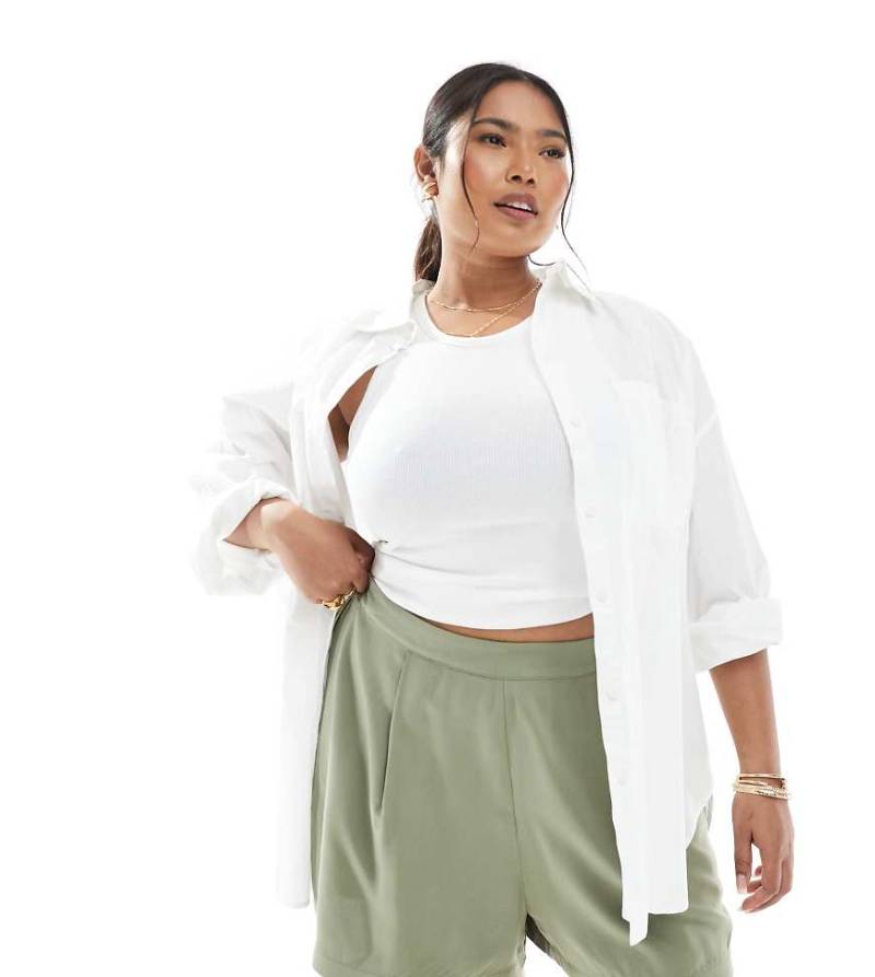 ASOS DESIGN Curve - Schlupf-Shorts in Olivgrün von ASOS DESIGN