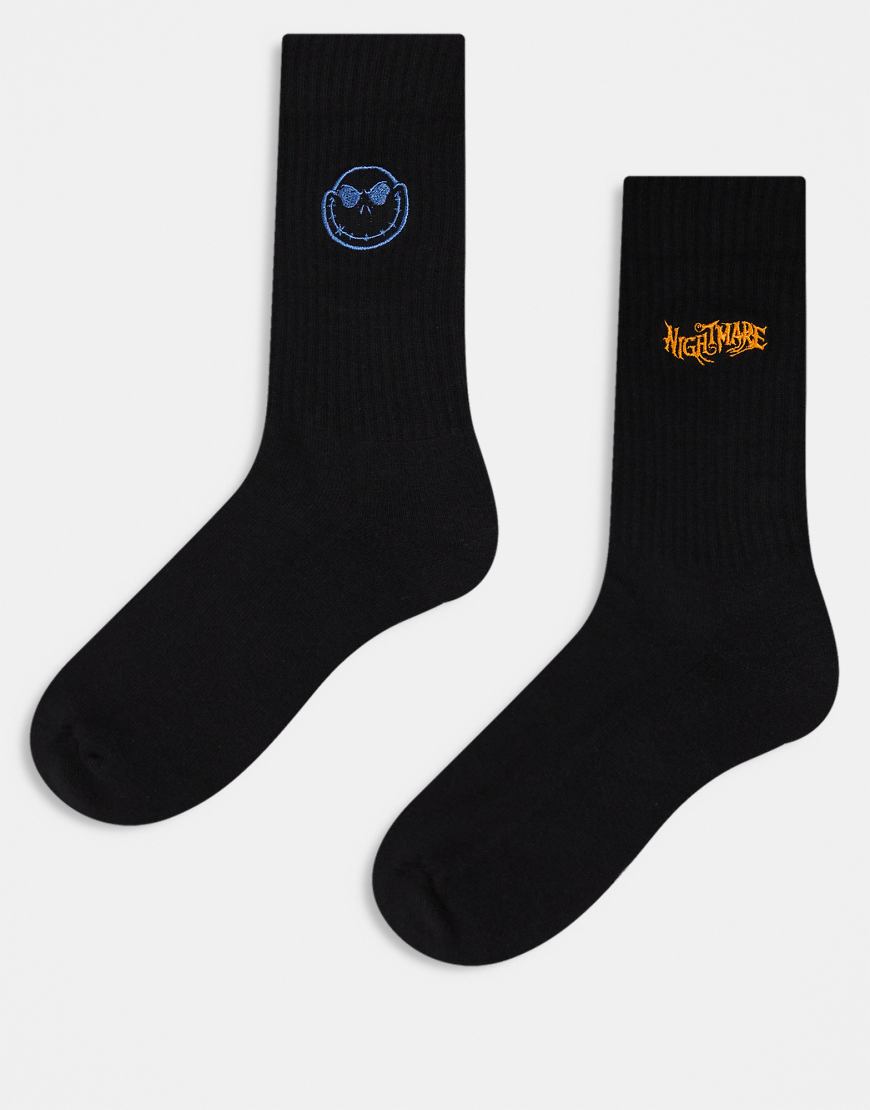 ASOS DESIGN - Disney - Nightmare Before Christmas - 2er-Pack Socken in Schwarz ASOS DESIGN - Disney - Nightmare Before Christmas - 2er-Pack Socken in Schwarz von ASOS DESIGN