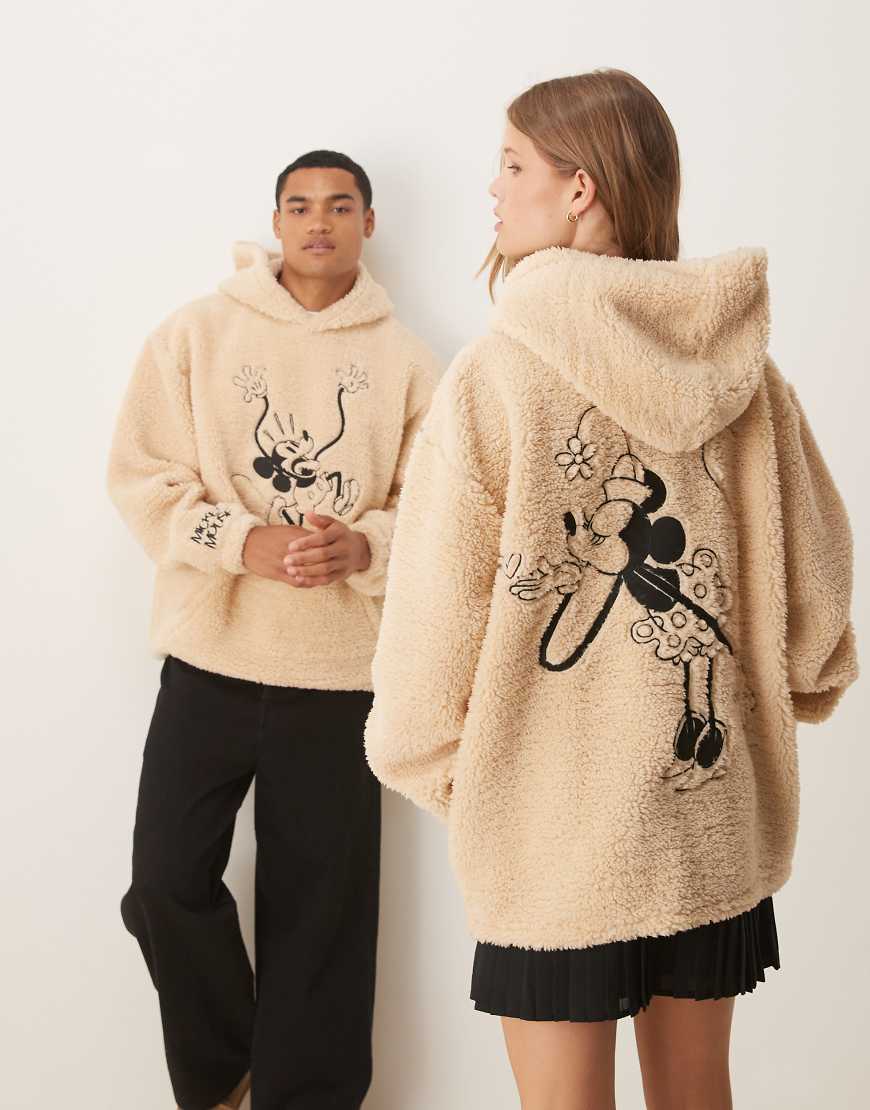 ASOS DESIGN - Disney - Oversize-Kapuzenpullover aus Teddyfell in Weiß mit „Mickey Mouse"-Print-Neutral ASOS DESIGN - Disney - Oversize-Kapuzenpullover aus Teddyfell in Weiß mit „Mickey Mouse"-Print-Neutral von ASOS DESIGN