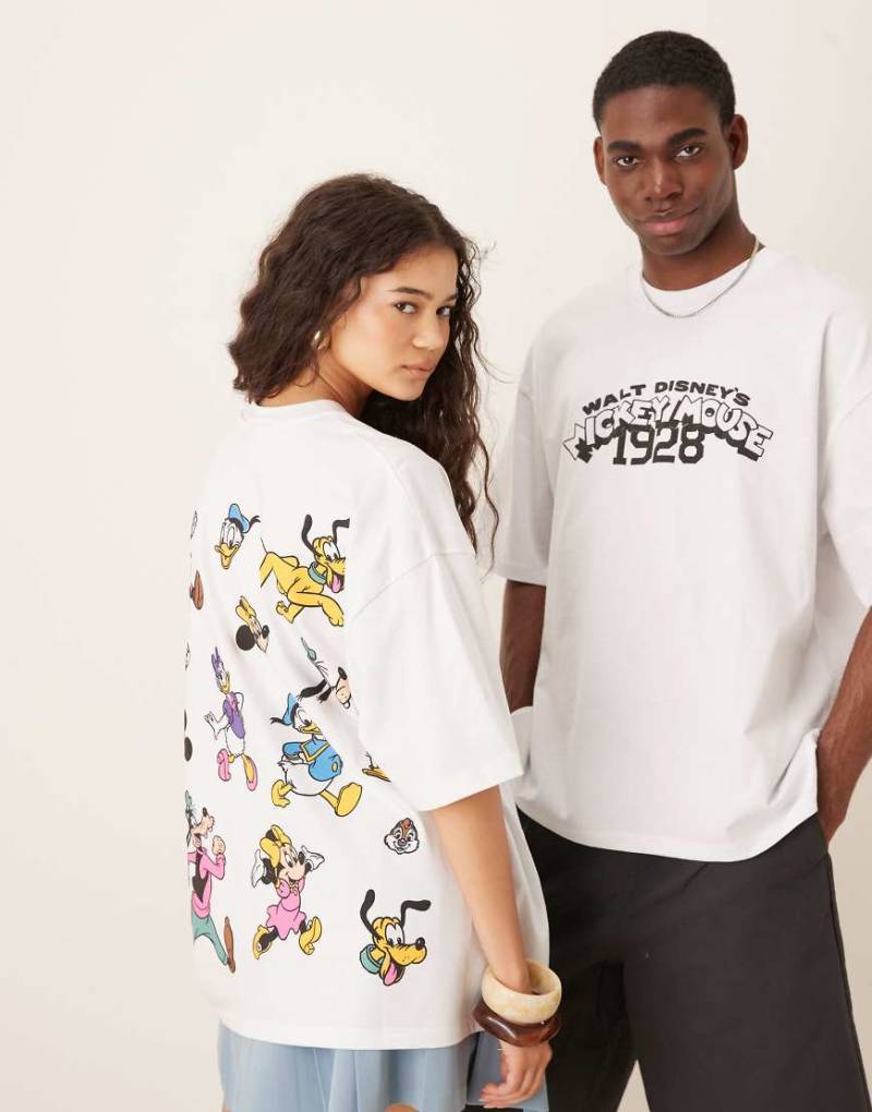 ASOS DESIGN - Disney - Oversize-T-Shirt in Weiß mit „Mickey Mouse"-Print von ASOS DESIGN