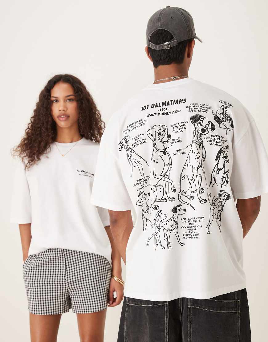 ASOS DESIGN - Disney - Oversize-T-Shirt in Weiß mit Dalmatiner-Print von ASOS DESIGN