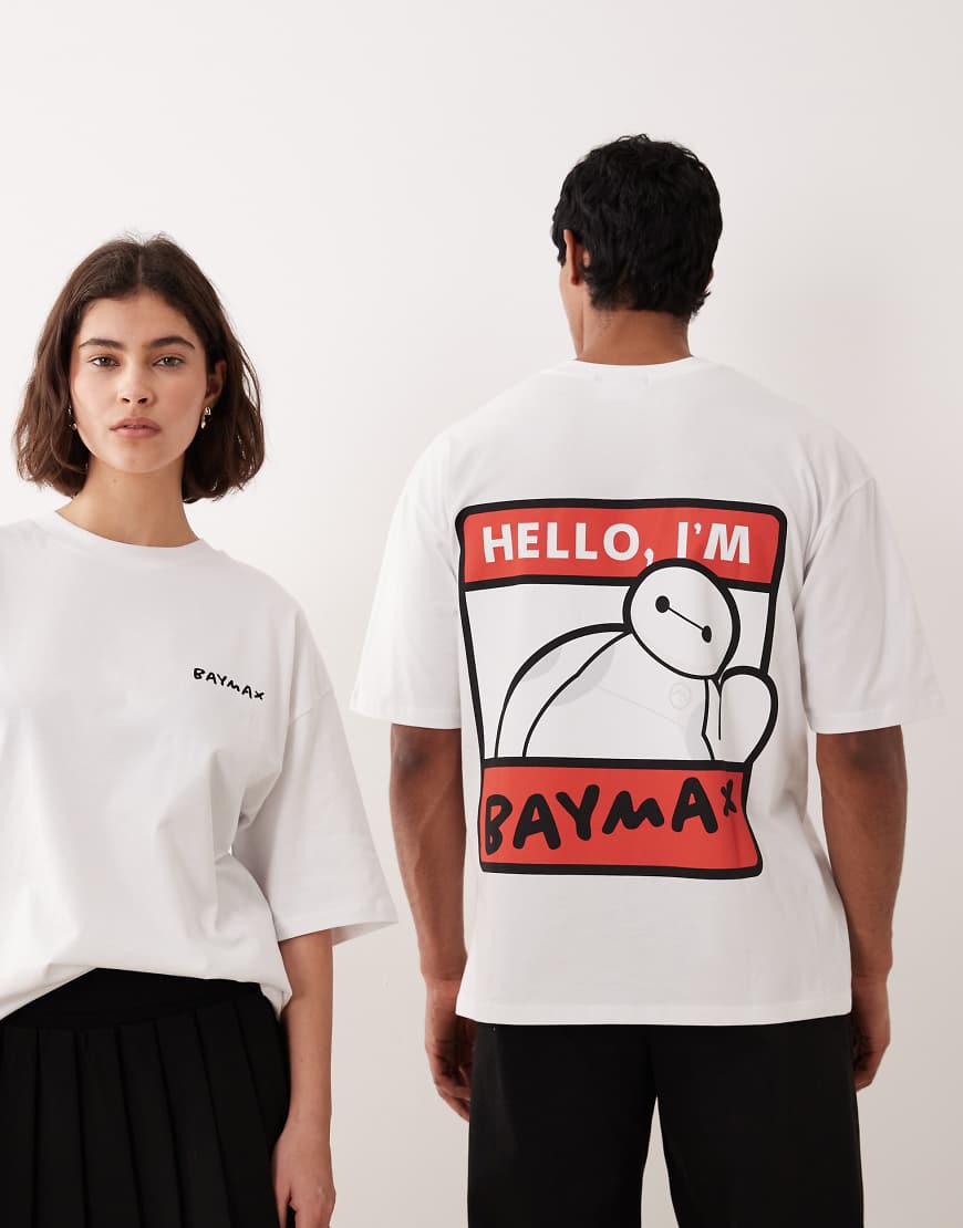 ASOS DESIGN - Disney Pixar Big Hero 6 - T-Shirt in Weiß, unisex von ASOS DESIGN