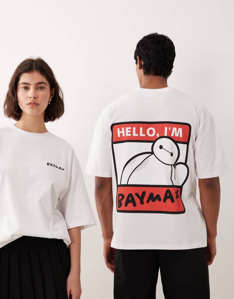 ASOS DESIGN - Disney Pixar Big Hero 6 - T-Shirt in Weiß, unisex von ASOS DESIGN