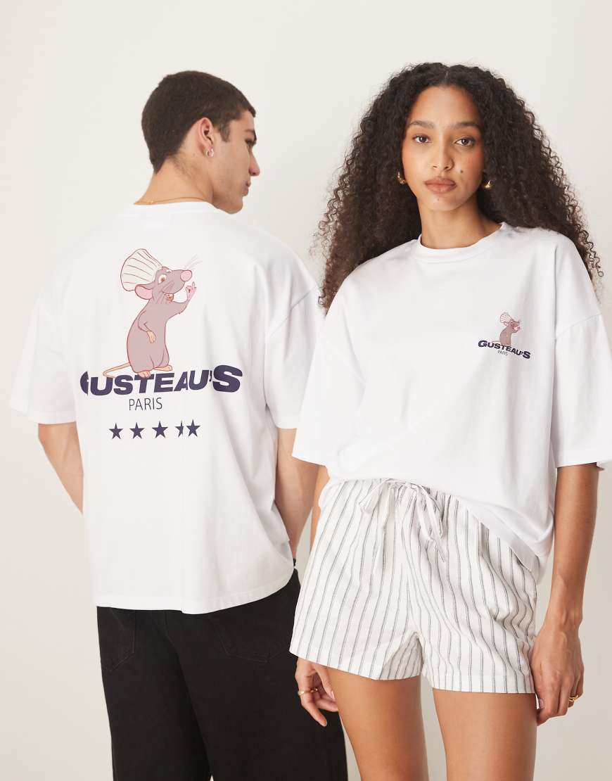 ASOS DESIGN - Disney Pixar - Unisex - Oversize-T-Shirt in Beige mit „Ratatouille"-Skizzenprints-Weiß ASOS DESIGN - Disney Pixar - Unisex - Oversize-T-Shirt in Beige mit „Ratatouille"-Skizzenprints-Weiß von ASOS DESIGN