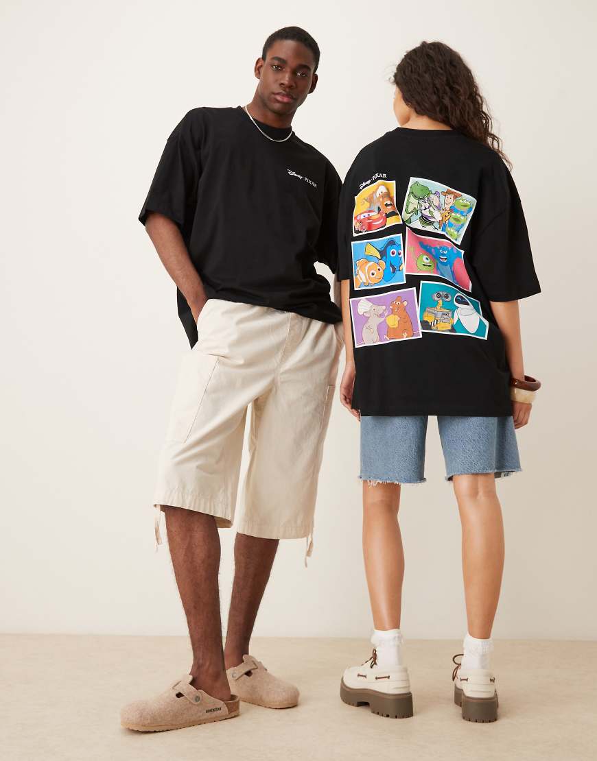 ASOS DESIGN - Disney Pixar - Unisex-T-Shirt in Schwarz mit Figurenprints und Oversize-Schnitt ASOS DESIGN - Disney Pixar - Unisex-T-Shirt in Schwarz mit Figurenprints und Oversize-Schnitt von ASOS DESIGN
