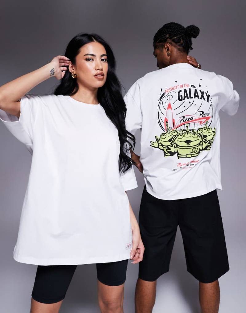 ASOS DESIGN - Disney Pixar - Unisex-T-Shirt in Weiß mit Toy-Story-Prints und Oversize-Schnitt von ASOS DESIGN