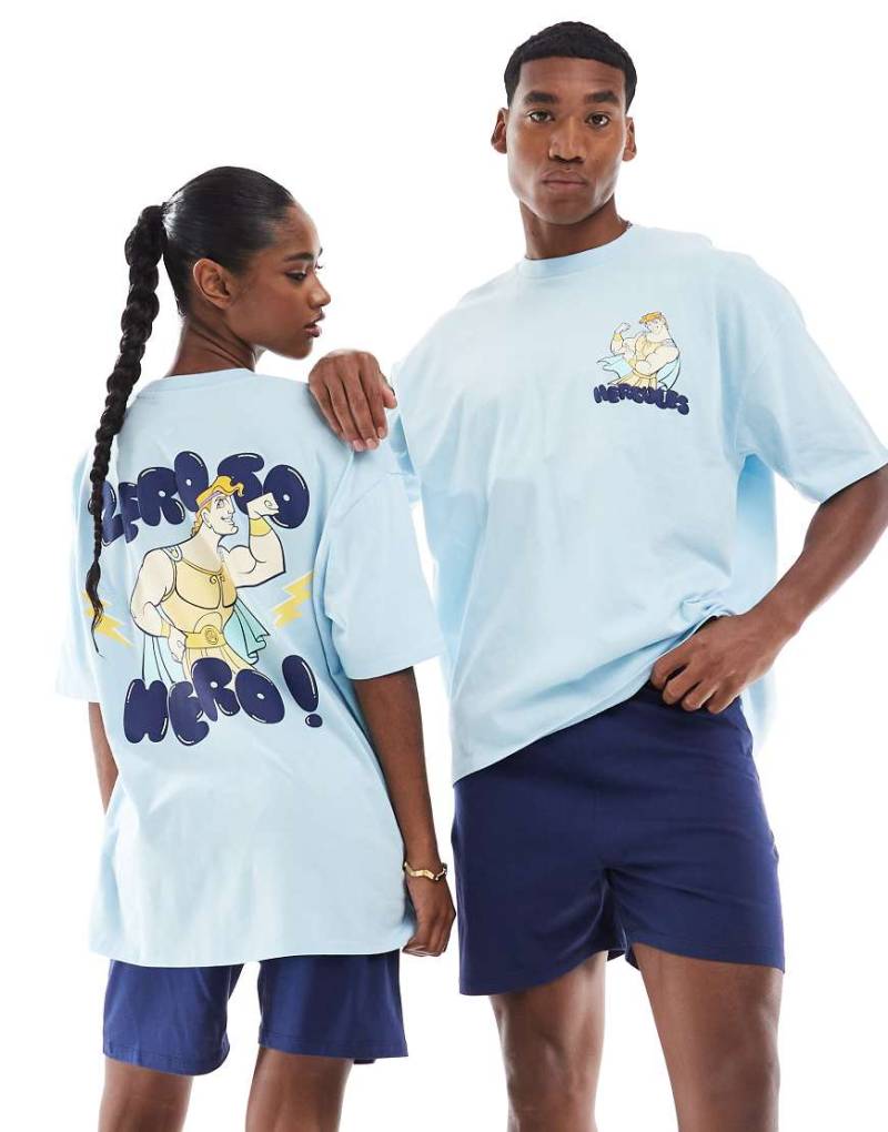 ASOS DESIGN - Disney - Pyjama in Blau mit Herkules-Print von ASOS DESIGN