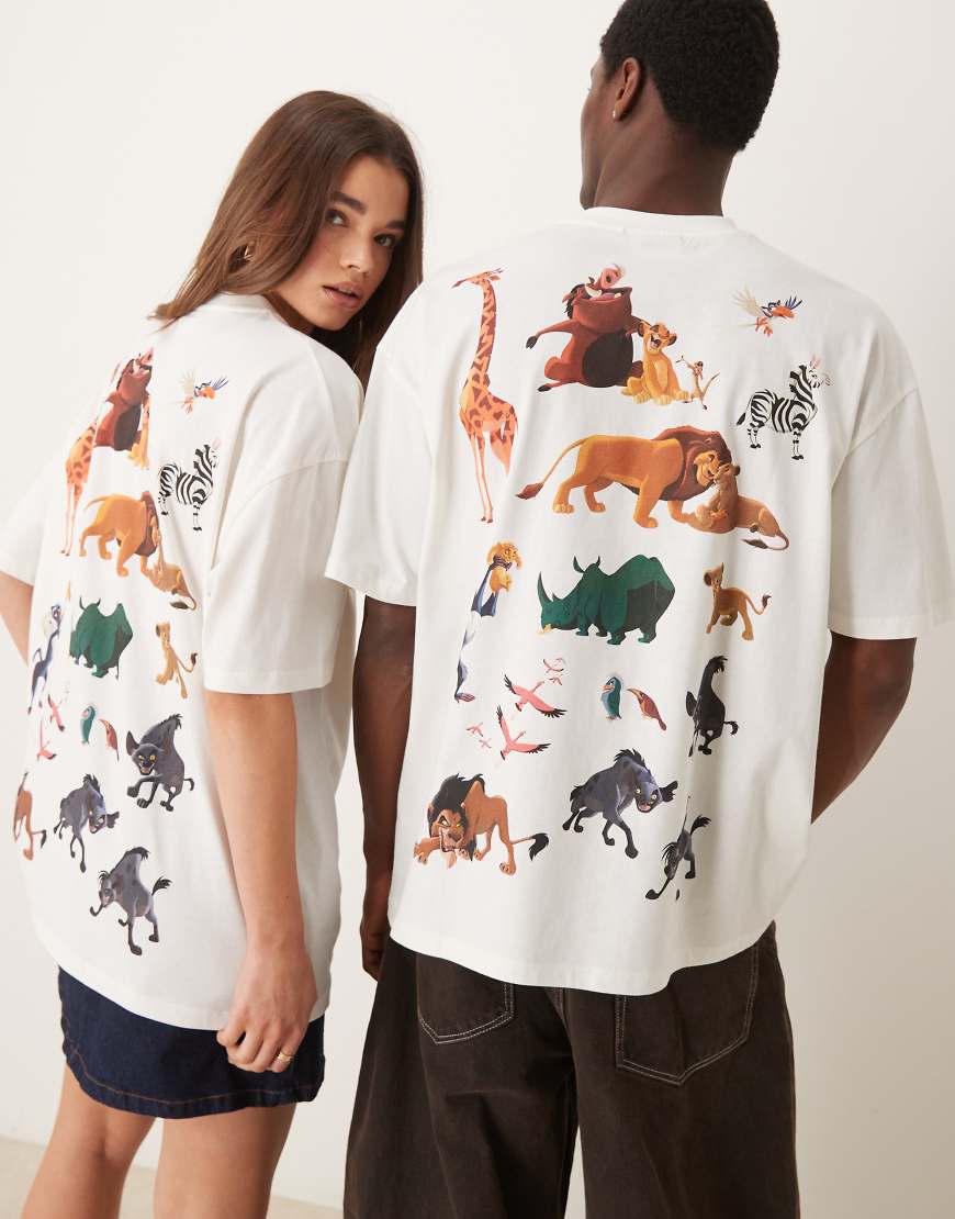 ASOS DESIGN - Disney - Unisex - Oversize-T-Shirt in Stein mit „König der Löwen"-Print-Neutral von ASOS DESIGN
