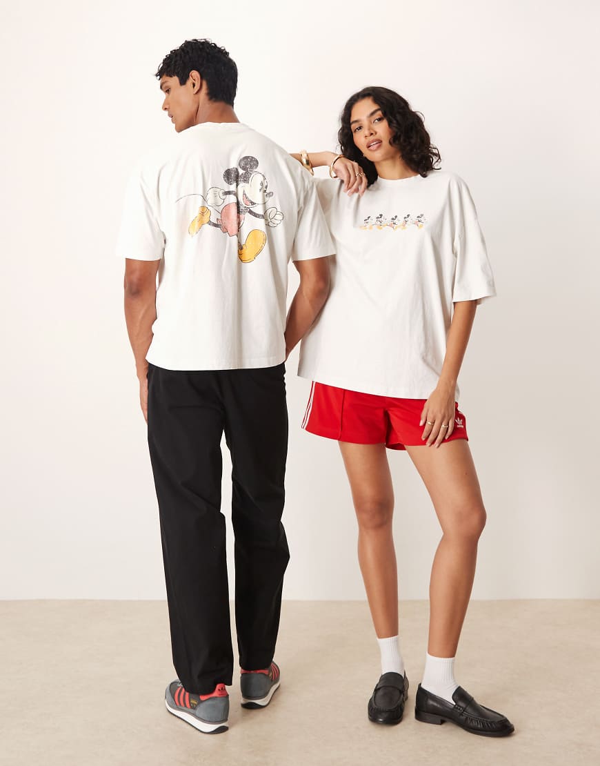 ASOS DESIGN - Disney - Unisex-T-Shirt in Weiß mit „Mickey Mouse"-Print und Oversize-Schnitt von ASOS DESIGN