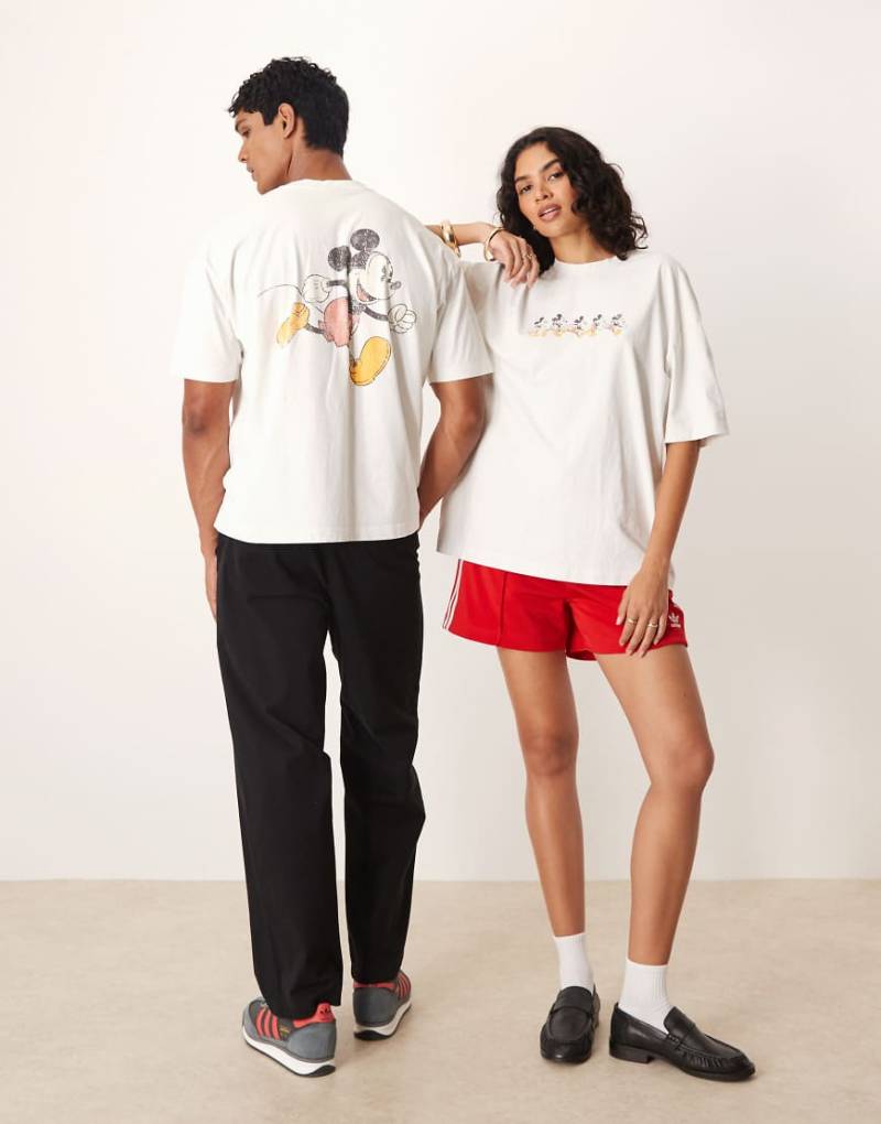 ASOS DESIGN - Disney - Unisex-T-Shirt in Weiß mit „Mickey Mouse"-Print und Oversize-Schnitt von ASOS DESIGN