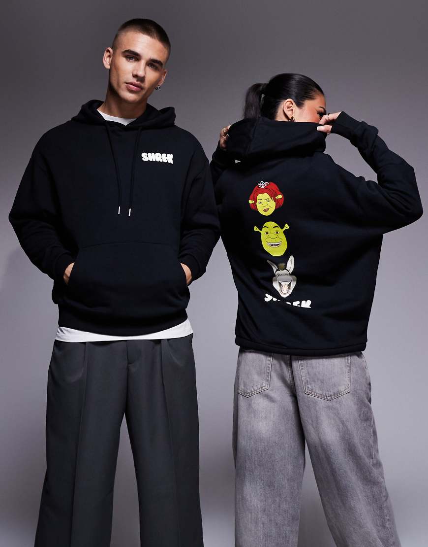 ASOS DESIGN - Shrek - Oversize-Kapuzenpullover in Schwarz mit Prints ASOS DESIGN - Shrek - Oversize-Kapuzenpullover in Schwarz mit Prints von ASOS DESIGN
