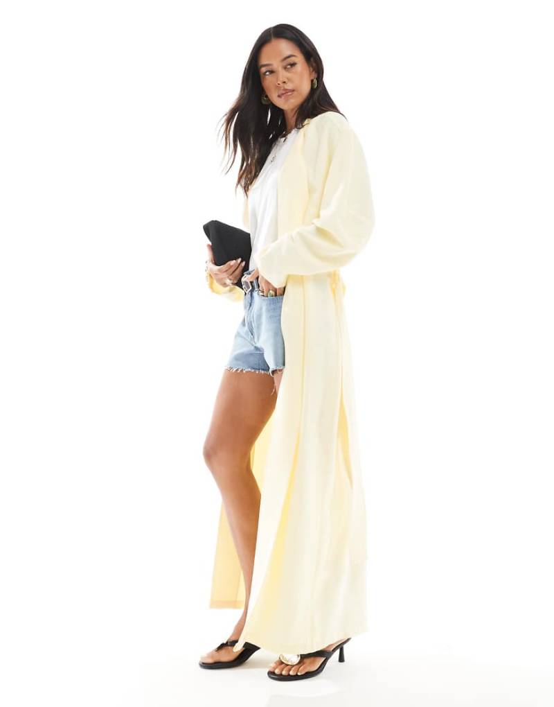 ASOS DESIGN - Duster-Hemdjacke in Buttermilchgelb von ASOS DESIGN