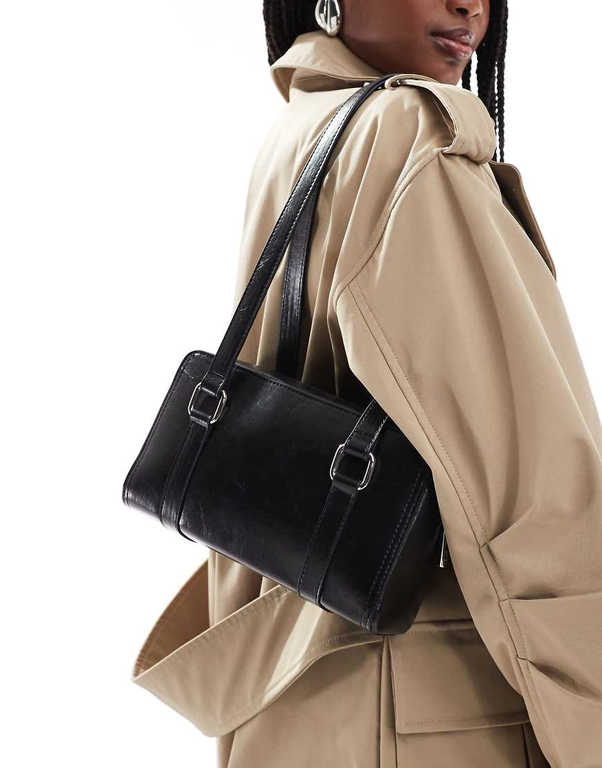 ASOS DESIGN - Eckige Schultertasche in Schwarz von ASOS DESIGN