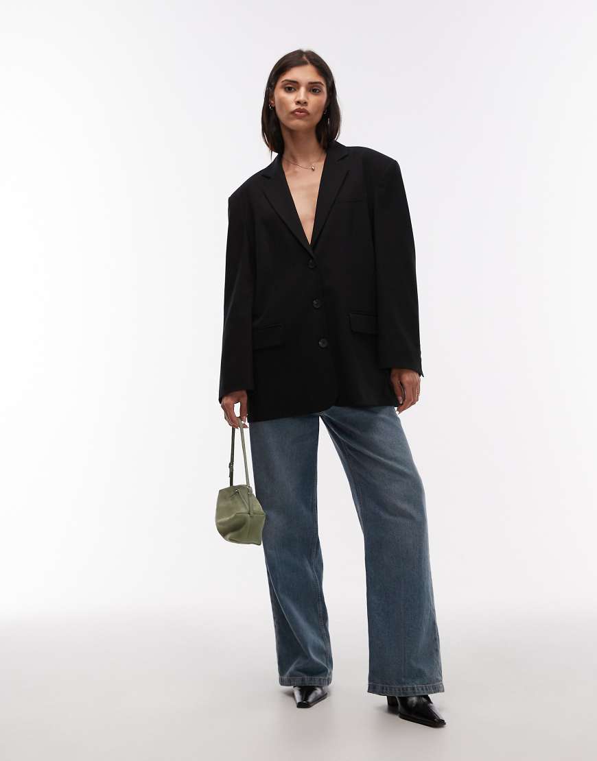 ASOS DESIGN - Einreihiger Oversize-Blazer in Schwarz von ASOS DESIGN