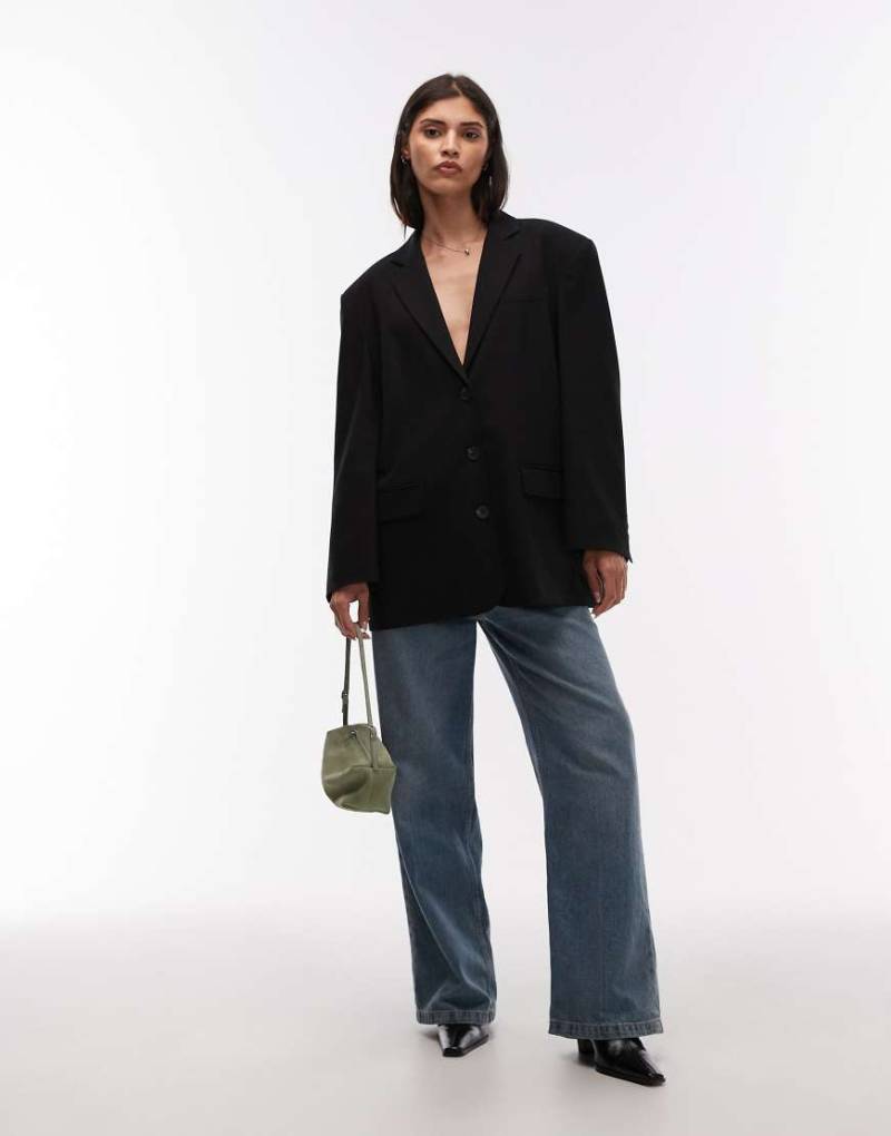 ASOS DESIGN - Einreihiger Oversize-Blazer in Schwarz ASOS DESIGN - Einreihiger Oversize-Blazer in Schwarz von ASOS DESIGN