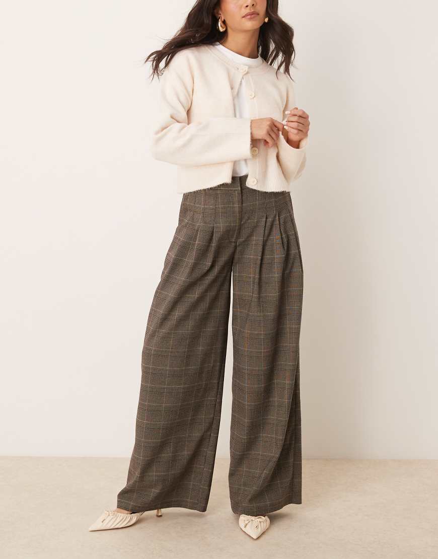 ASOS DESIGN - Elegante, karierte Hose mit weitem Beinschnitt-Bunt ASOS DESIGN - Elegante, karierte Hose mit weitem Beinschnitt-Bunt von ASOS DESIGN