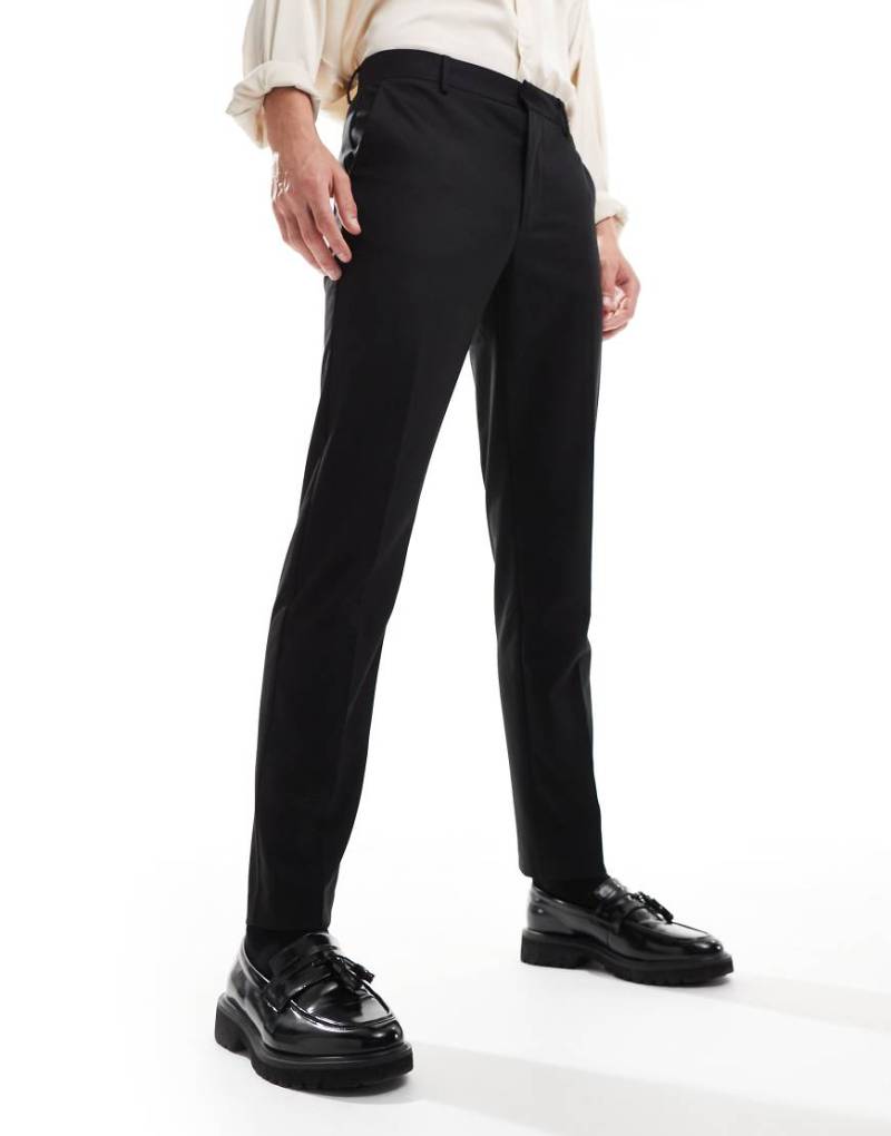ASOS DESIGN - Elegante, schmal geschnittene Hose in Schwarz von ASOS DESIGN