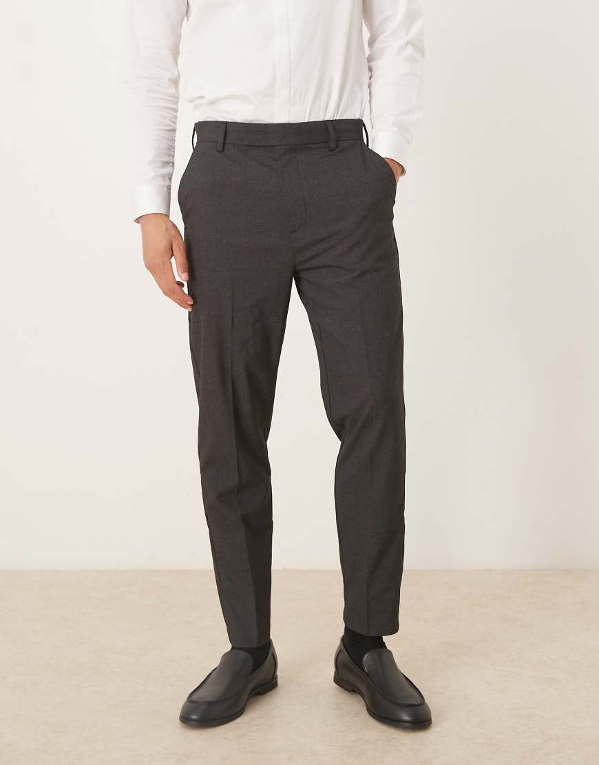 ASOS DESIGN - Elegante, schmal zulaufende Hose in Anthrazit-Grau von ASOS DESIGN
