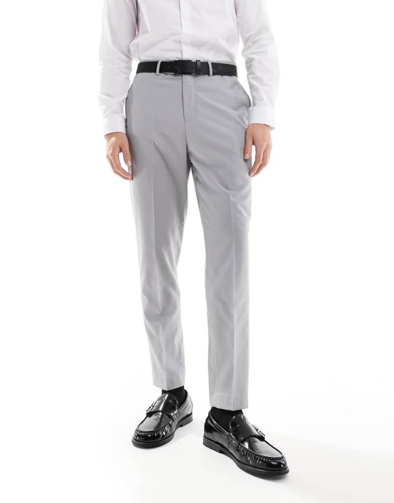 ASOS DESIGN - Elegante, schmal zulaufende Hose in Hellgrau von ASOS DESIGN