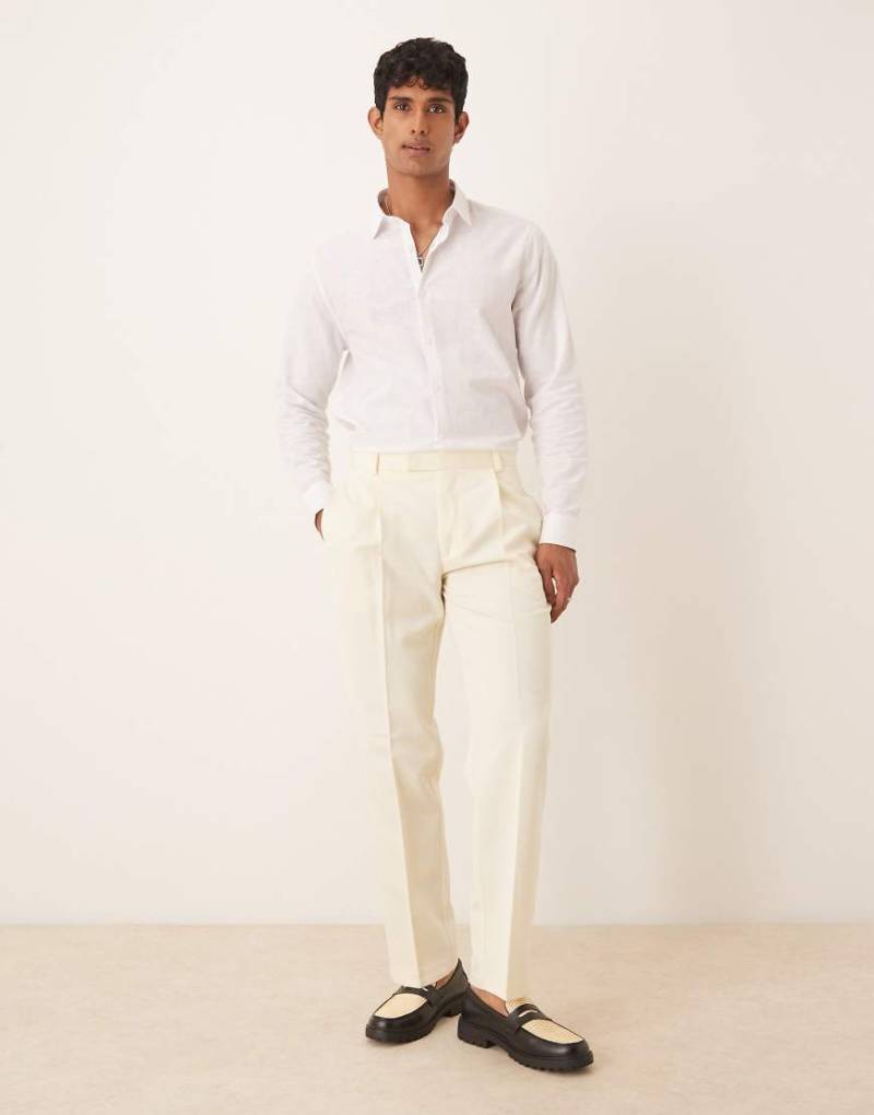 ASOS DESIGN - Elegante Anzughose in Buttermilchgelb mit geradem Bein von ASOS DESIGN