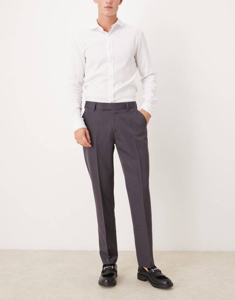 ASOS DESIGN - Elegante Hose in Anthrazit mit schmalem Schnitt-Grau von ASOS DESIGN