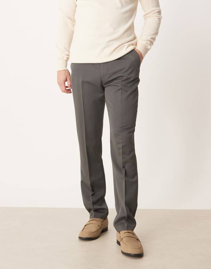 ASOS DESIGN - Elegante Hose in Anthrazit mit schmalem Schnitt-Grau von ASOS DESIGN