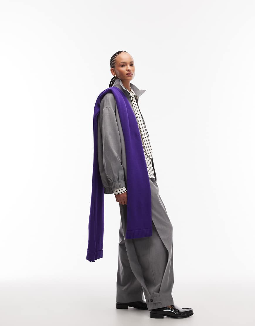 ASOS DESIGN - Elegante Hose in Anthrazit mit seitlicher Bundfalte-Grau von ASOS DESIGN