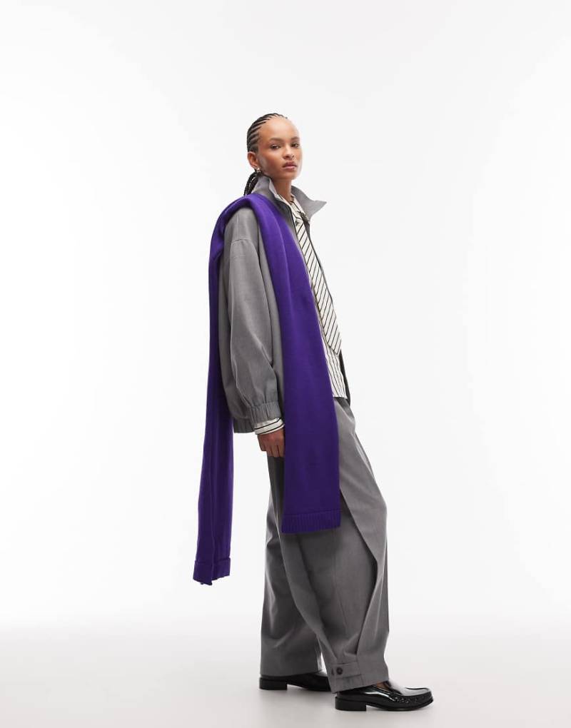 ASOS DESIGN - Elegante Hose in Anthrazit mit seitlicher Bundfalte-Grau von ASOS DESIGN