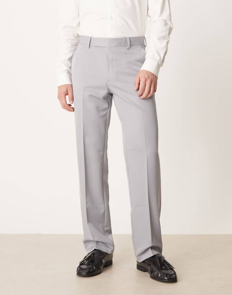 ASOS DESIGN - Elegante Hose in Grau mit geradem Schnitt von ASOS DESIGN