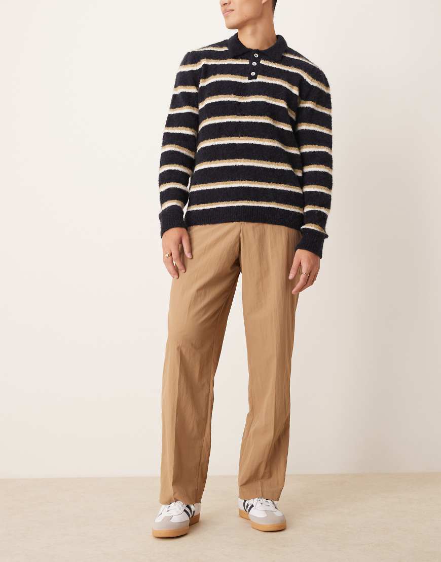 ASOS DESIGN - Elegante Hose in Steinbeige mit hohem Bund und weitem Schnitt-Braun von ASOS DESIGN