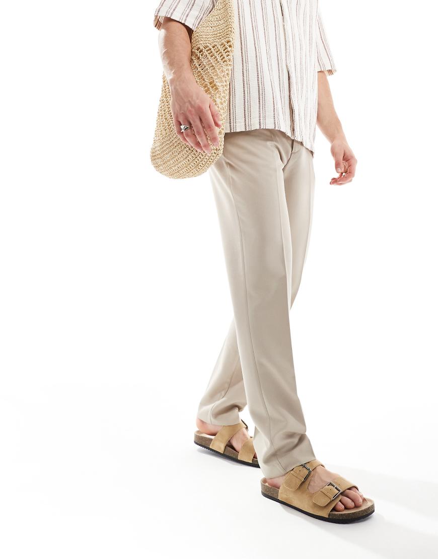 ASOS DESIGN - Elegante Hose in Steinbeige mit schmalem Schnitt-Neutral von ASOS DESIGN