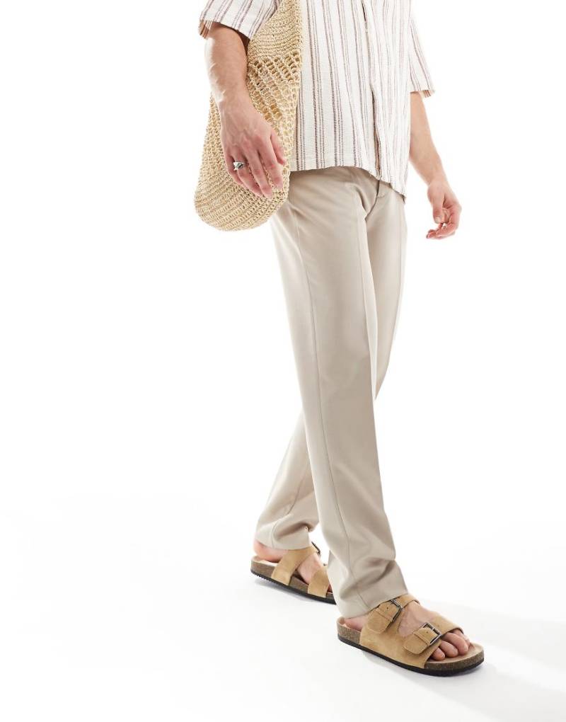 ASOS DESIGN - Elegante Hose in Steinbeige mit schmalem Schnitt-Neutral von ASOS DESIGN