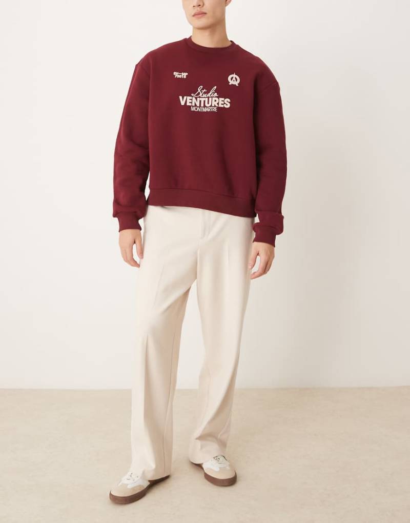 ASOS DESIGN - Elegante Hose in Steinbeige mit weitem Bein und seitlicher Paspelierung-Neutral von ASOS DESIGN