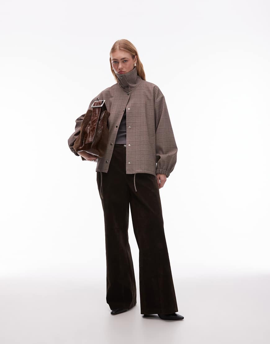 ASOS DESIGN - Elegante Jacke in Grau kariert mit Stehkragen-Bunt ASOS DESIGN - Elegante Jacke in Grau kariert mit Stehkragen-Bunt von ASOS DESIGN