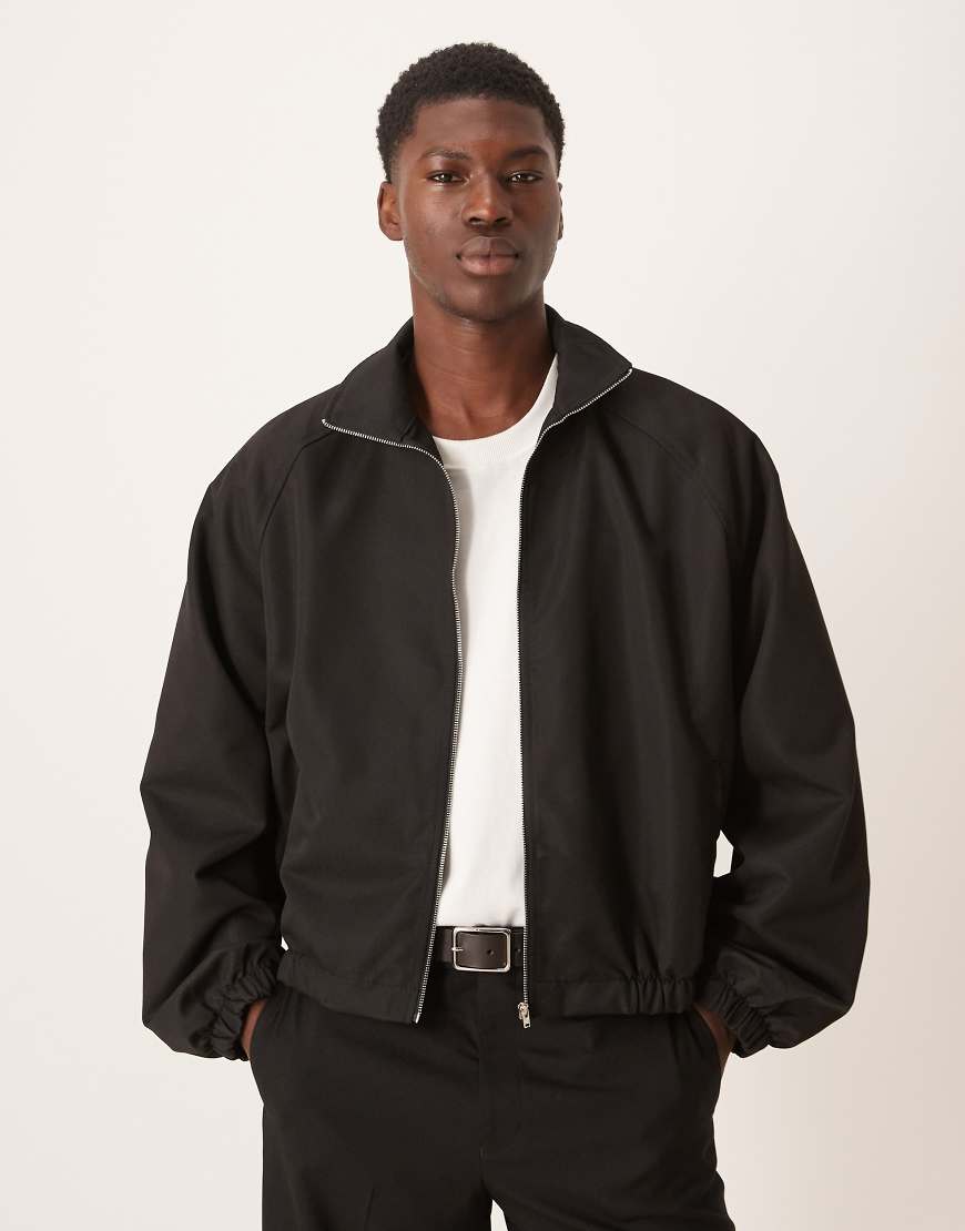 ASOS DESIGN - Elegante Jacke in Schwarz mit Stehkragen von ASOS DESIGN