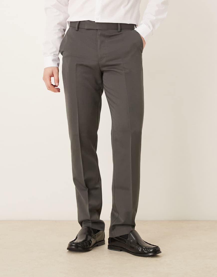 ASOS DESIGN - Elegante Slim-Fit-Hose in Anthrazit-Grau von ASOS DESIGN