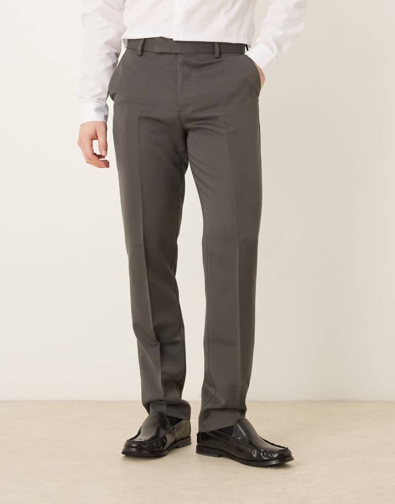 ASOS DESIGN - Elegante Slim-Fit-Hose in Anthrazit-Grau von ASOS DESIGN