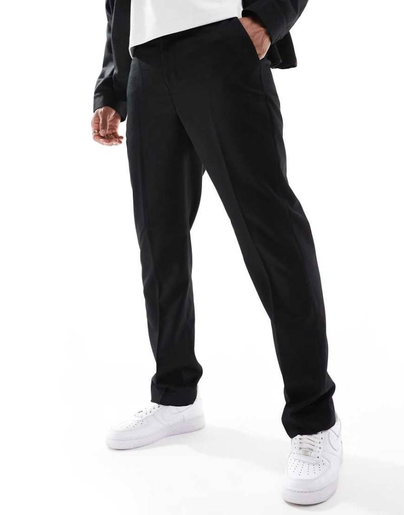 ASOS DESIGN - Elegante Twill-Hose mit schmalem Schnitt in Schwarz, Kombiteil von ASOS DESIGN