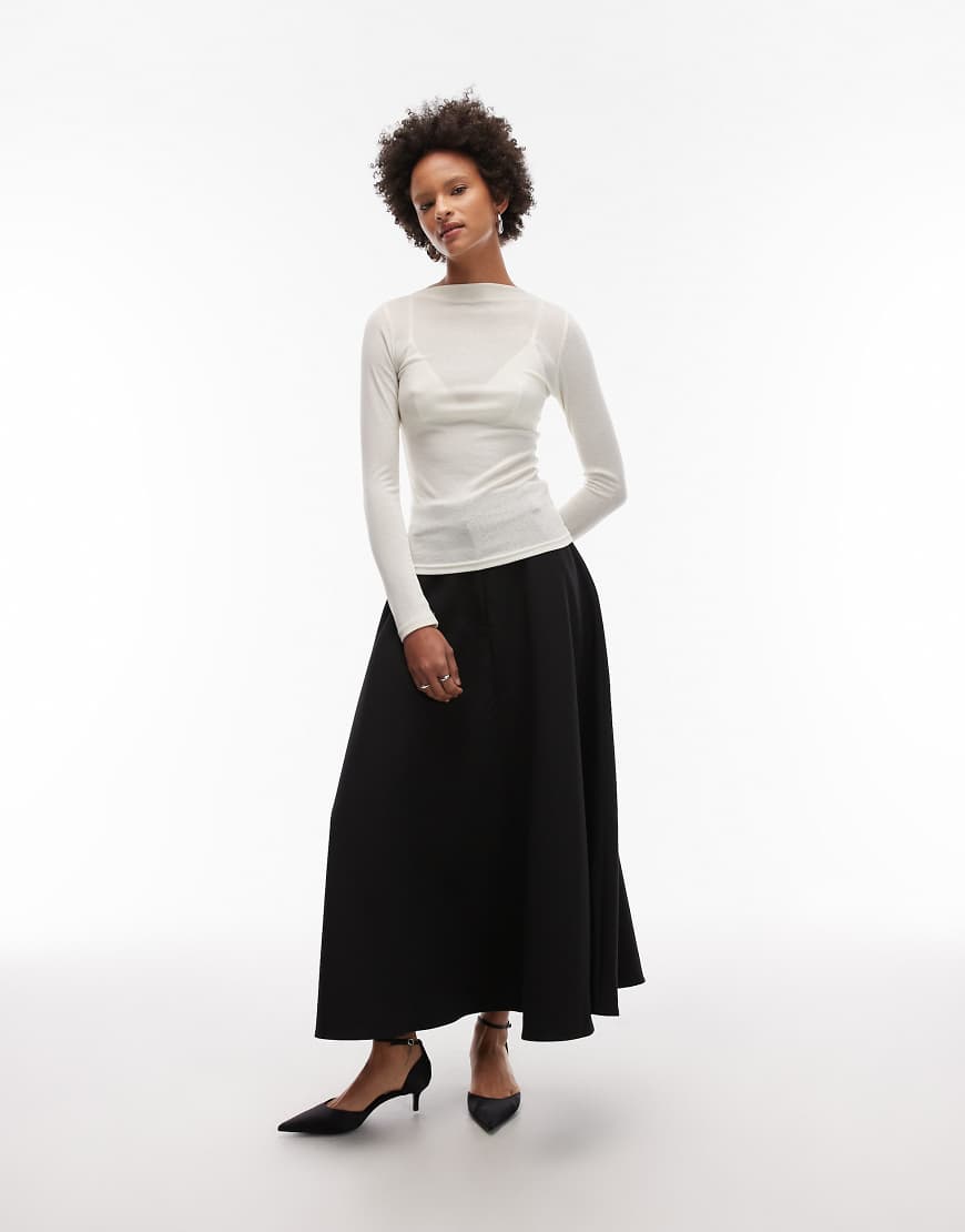 ASOS DESIGN - Eleganter, weiter Maxirock in Schwarz ASOS DESIGN - Eleganter, weiter Maxirock in Schwarz von ASOS DESIGN