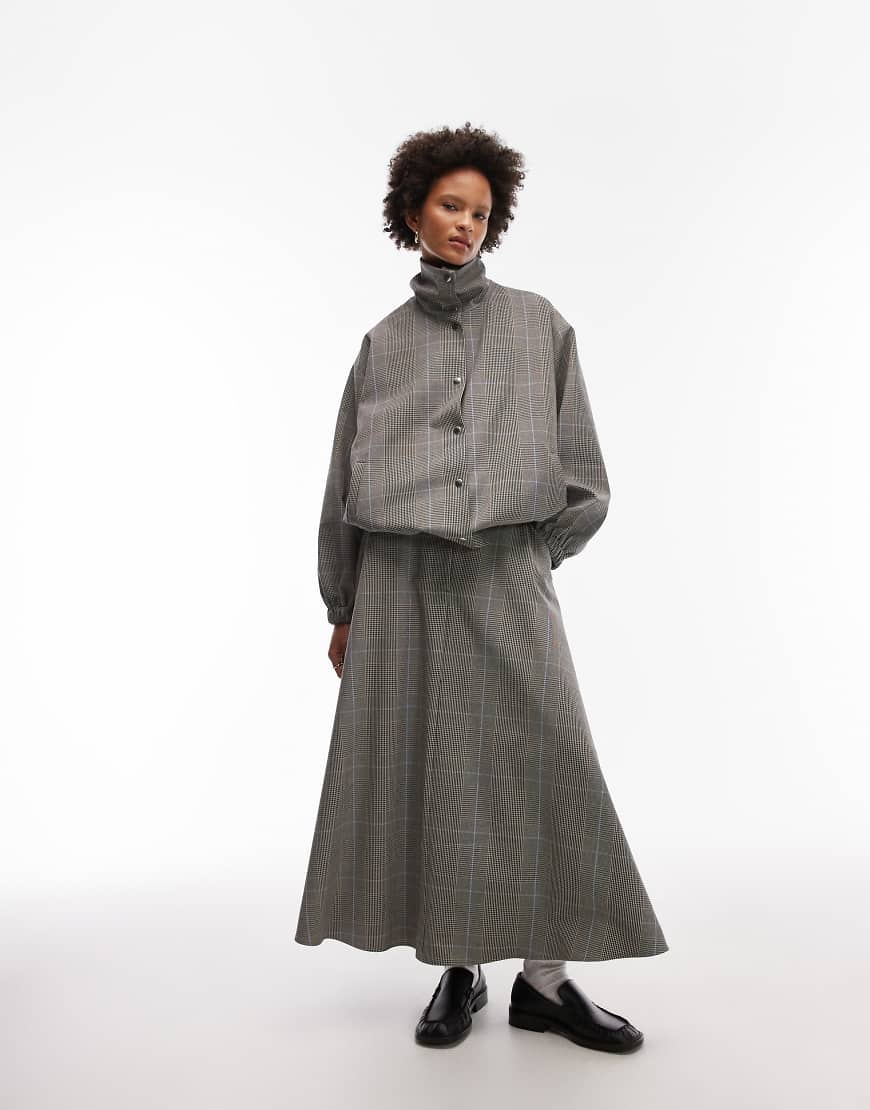 ASOS DESIGN - Eleganter, weiter Maxirock mit Karo-Mustermix-Bunt von ASOS DESIGN