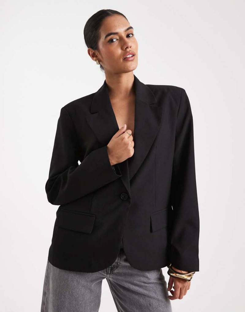 ASOS DESIGN - Eleganter, ungefütterter Relaxed-Fit-Blazer in Schwarz von ASOS DESIGN
