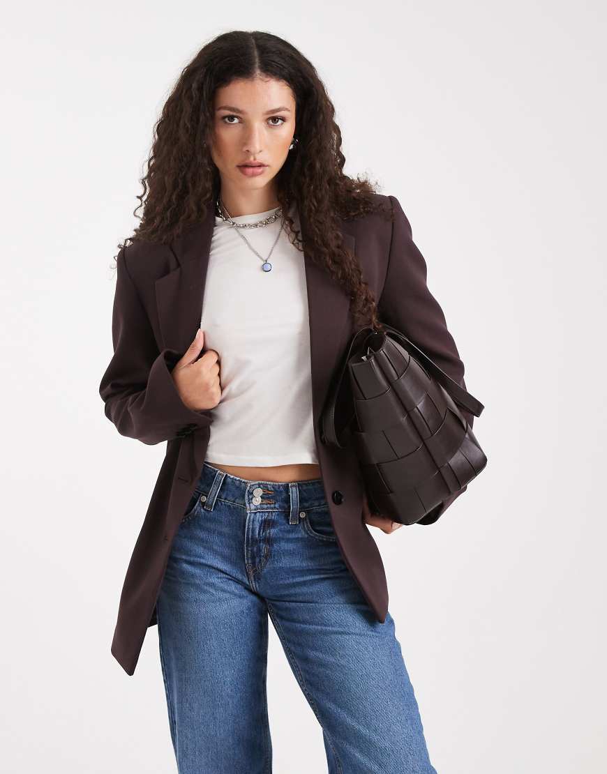ASOS DESIGN - Eleganter Grandad-Blazer in Schokobraun-Brown ASOS DESIGN - Eleganter Grandad-Blazer in Schokobraun-Brown von ASOS DESIGN