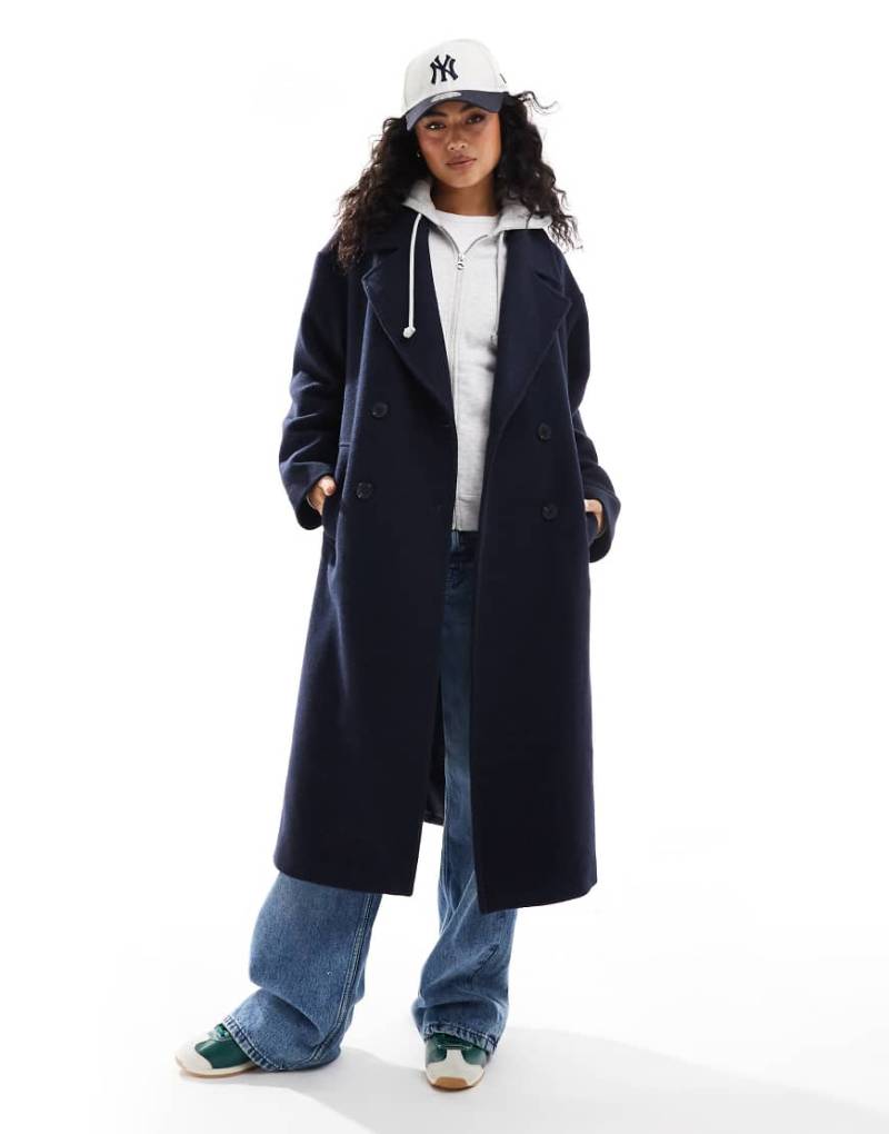 ASOS DESIGN - Eleganter Hybrid-Steppmantel in Marineblau von ASOS DESIGN