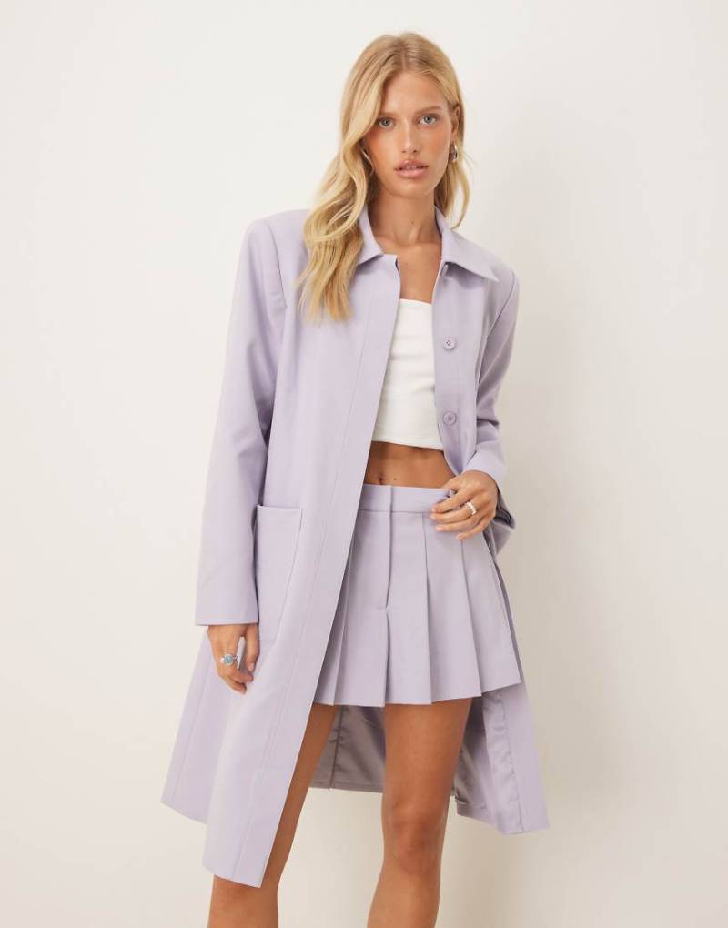 ASOS DESIGN - Eleganter Longline-Blazer in Flieder, Kombiteil-Lila von ASOS DESIGN