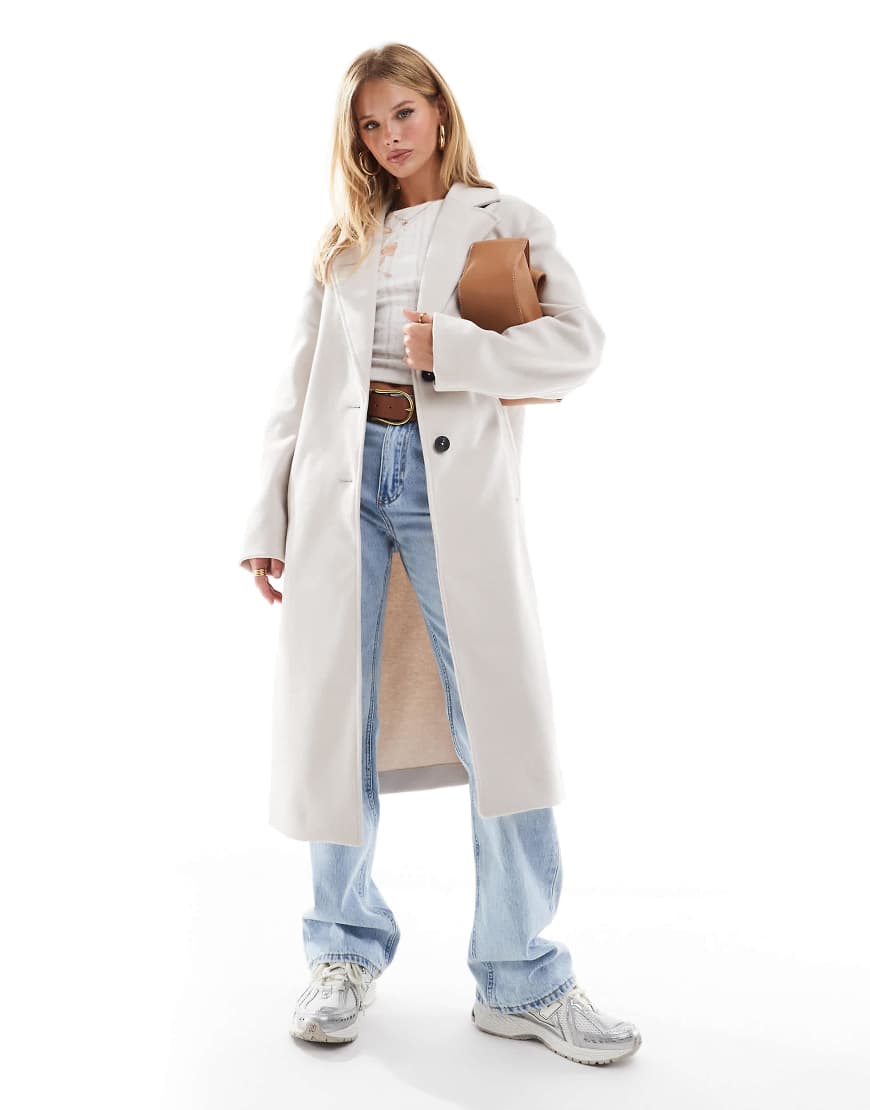 ASOS DESIGN - Eleganter Mantel zum Überziehen in Cremeweiß von ASOS DESIGN