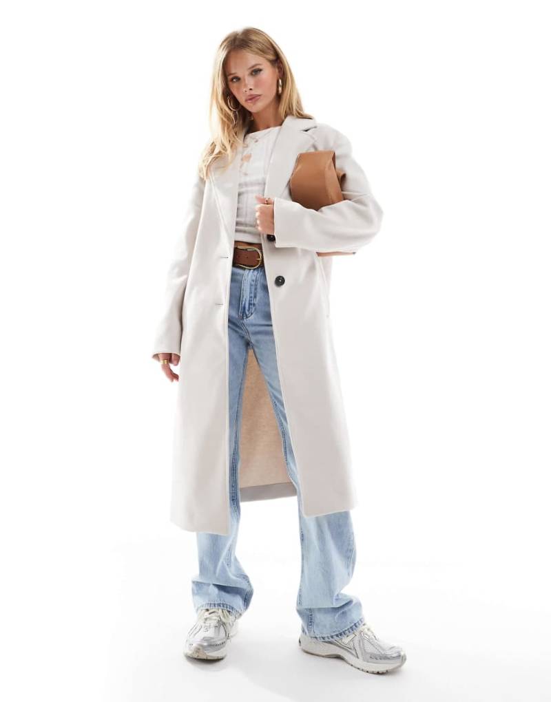 ASOS DESIGN - Eleganter Mantel zum Überziehen in Cremeweiß von ASOS DESIGN