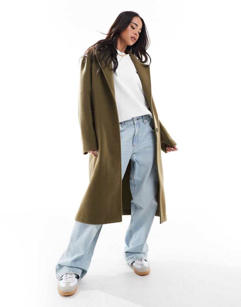 ASOS DESIGN - Eleganter Mantel zum Überziehen in Olivgrün-Keine Farbe von ASOS DESIGN