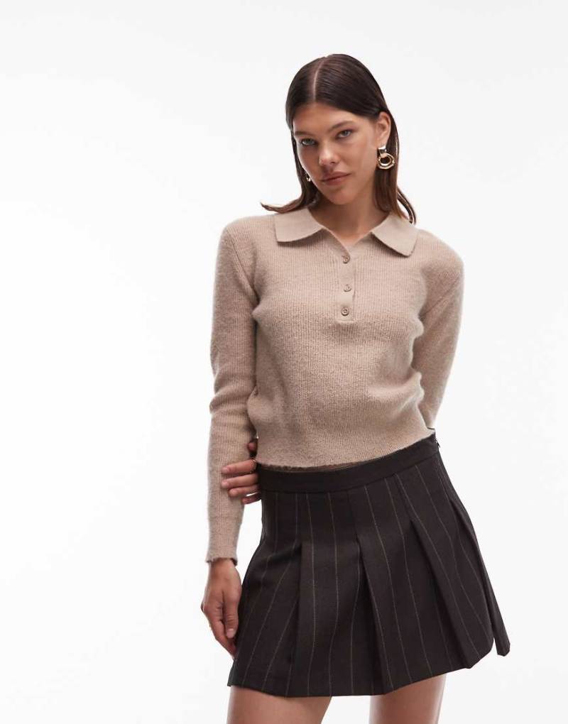 ASOS DESIGN - Eleganter Minirock mit Nadelstreifen, Kombiteil-Schwarz von ASOS DESIGN