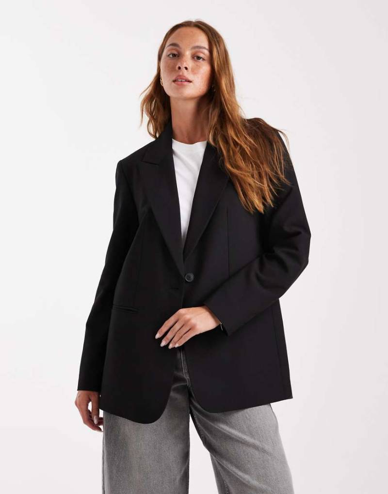 ASOS DESIGN - Eleganter Relaxed Fit Blazer in Schwarz von ASOS DESIGN